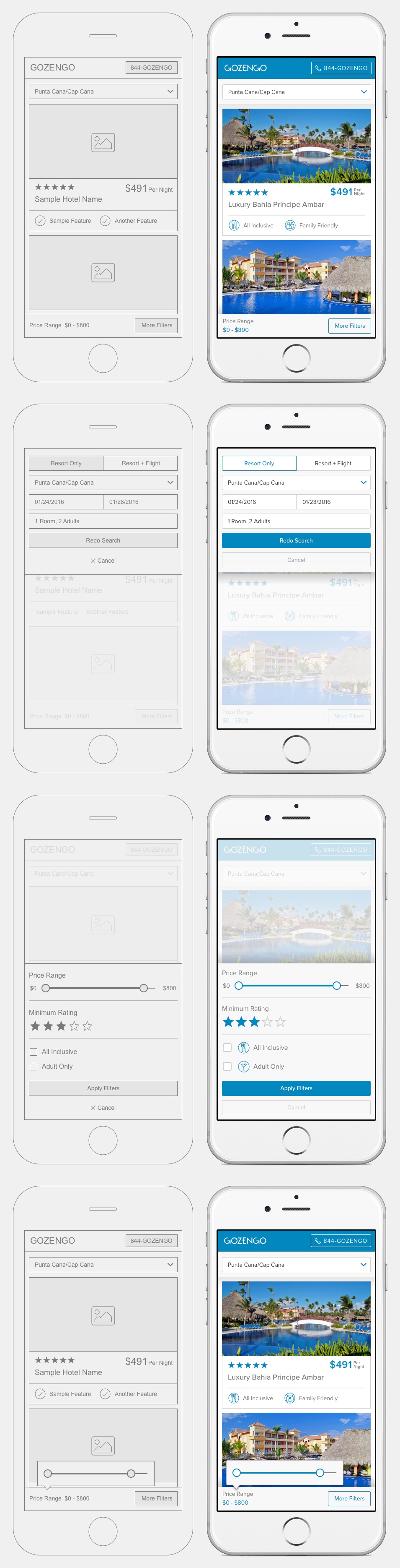 Mobile Search Results Interaction Screenshots