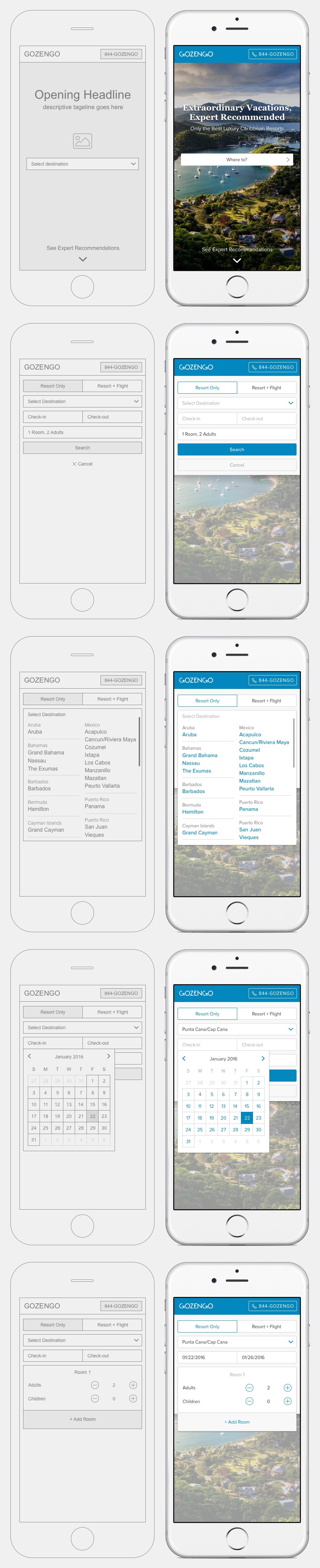 Mobile Search Interaction Screenshots